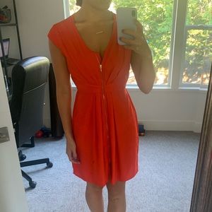 Fiery Red front zip dress